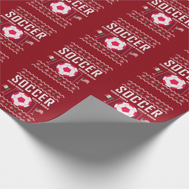 Papier Cadeau Chandail de Noël moche de football (Coin)