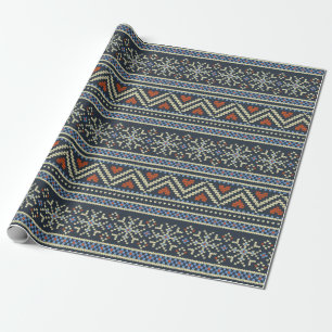 Papier Cadeau Chandail de Noël nupti motif de style nordique