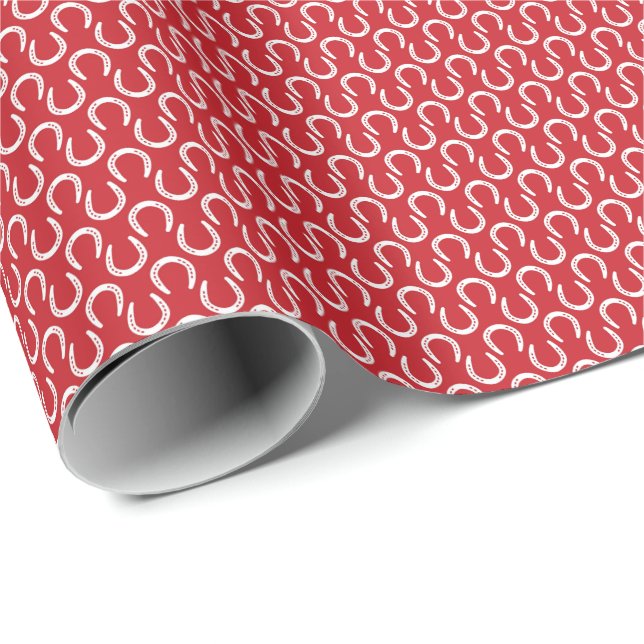 Papier Cadeau Chandails J'aime Chevaux Rouge Blanc intemporel su (Coin rond)