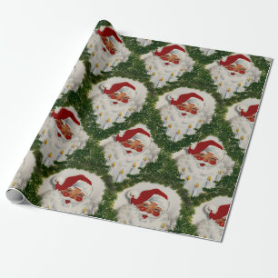 Papier Cadeau Chandlelit Joie Vintage Père Noël