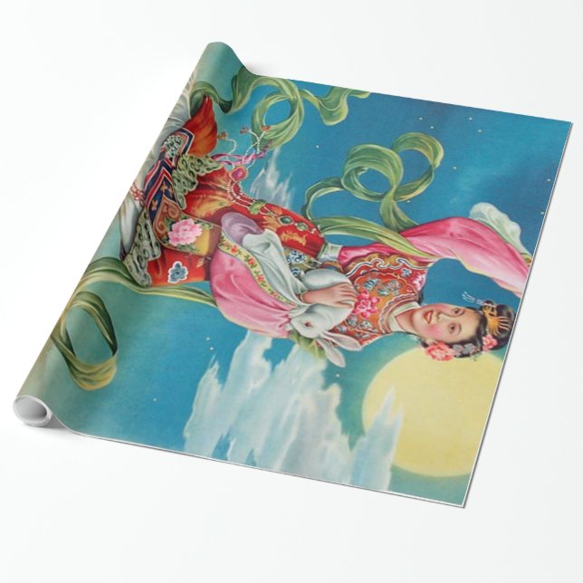 Papier Cadeau Chang'e s'envole vers la lune (Déroulé)