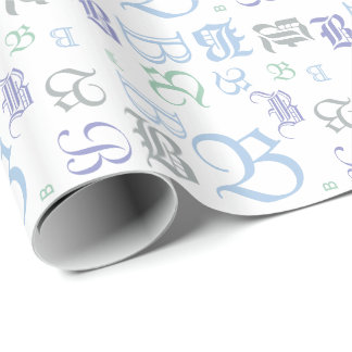 Papier Cadeau CHANGER MONOGRAM Style de lettre noire Toutes les