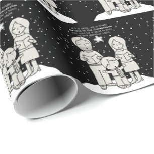 Papier Cadeau Chanter des chants de Noël