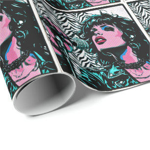 Papier Cadeau Chanteur Pop Art Rocker Punk Demi-teintes Amateurs