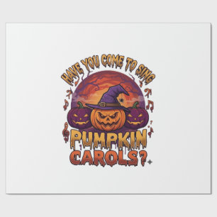Papier Cadeau Chants de Citrouille Halloween Citrouilles Chapeau