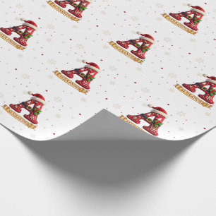 Papier Cadeau Chapeau de Père Noël Rouge Noël Lettre A Nom