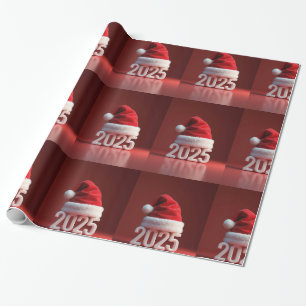 Papier Cadeau chapeau de santa rouge