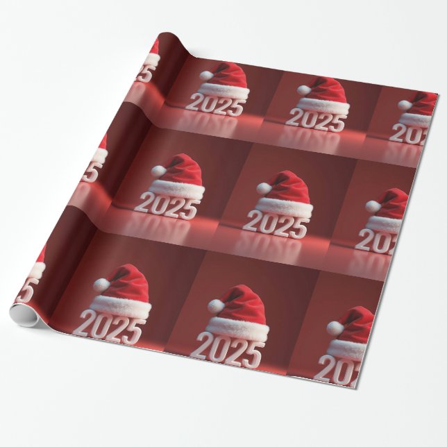 Papier Cadeau chapeau de santa rouge (Déroulé)