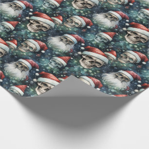 Papier Cadeau Chapeaux de Père Noël gothique Vert et Rouge Alter