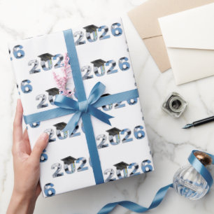 Papier Cadeau Chapeaux de remise des diplômes 2026 dans le ciel 