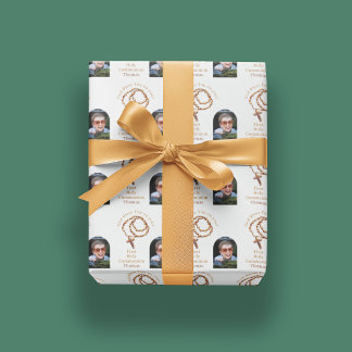 Papier Cadeau Chapelet Sainte Communion Photo Catholique