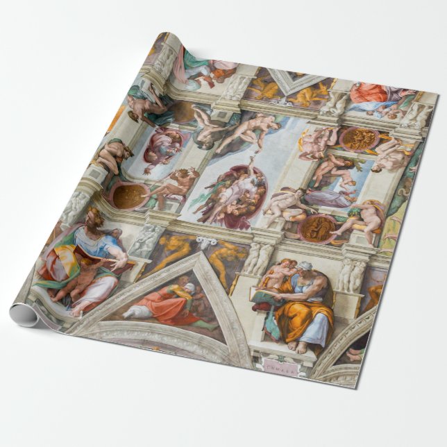 Papier Cadeau Chapelle Sixtine Michelangelo - Vatican, Rome, Ita (Déroulé)
