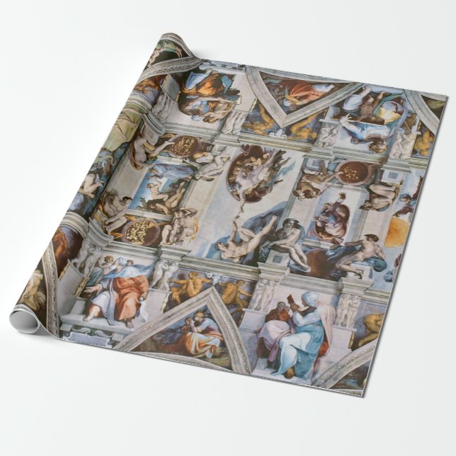 Papier Cadeau Chapelle Sixtine Plafond Michelangelo (Déroulé)