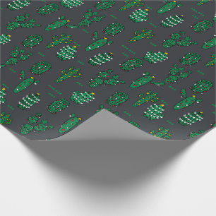Papier Cadeau Charbon de Noël Cactus