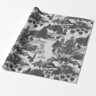Papier Cadeau Charbon et gris Noël hiver Wonderland