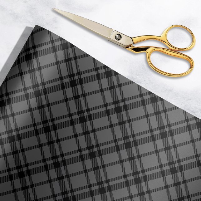 Papier Cadeau Charcoal Grey Scottish Tartan Plaid Holiday (Créateur téléchargé)
