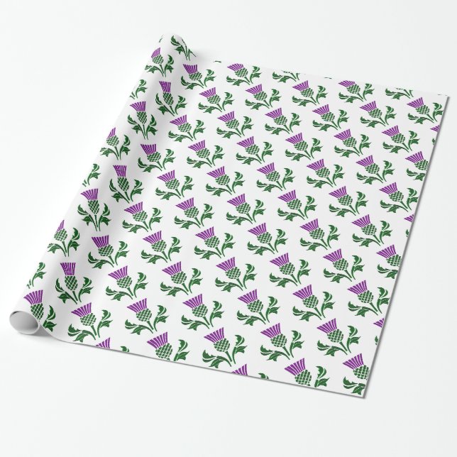 Papier Cadeau Chardon d'emblème écossais (Déroulé)