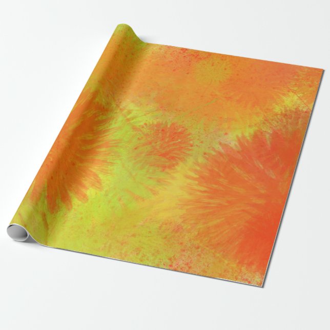 Papier Cadeau chardon jaune  (Déroulé)