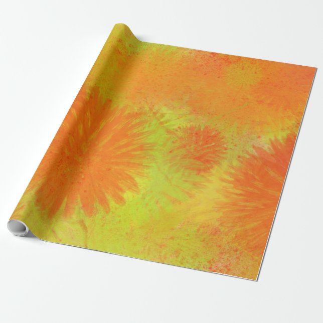 Papier Cadeau chardon jaune  (Déroulé)