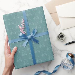 Papier Cadeau Chariots de golf et clubs tonals sur gris cyan