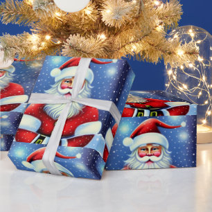 Papier Cadeau Charmant charmant rétro Vintage Santa Claus