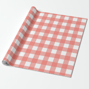 Papier Cadeau Charmant motif gingham rouge et blanc