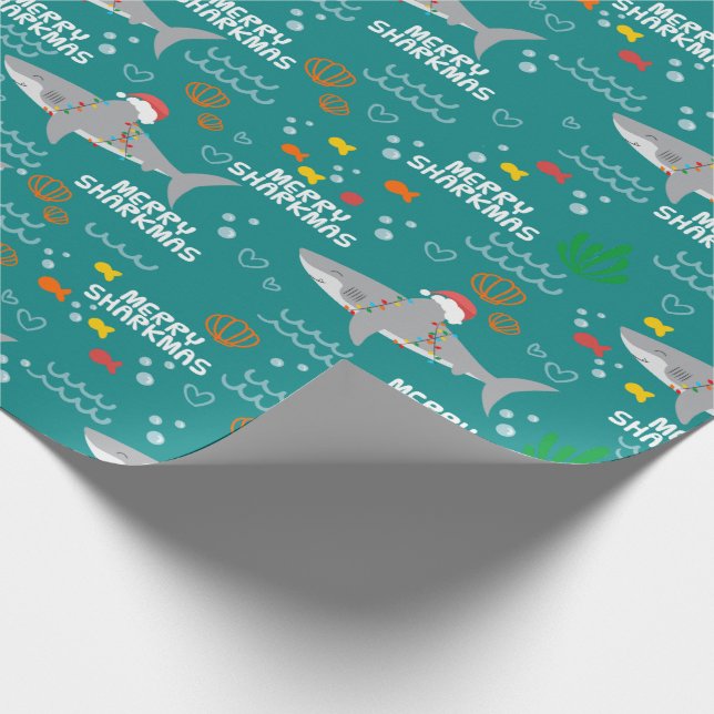 Papier Cadeau Charmante Noël Shark Merry Sharkmas (Coin)