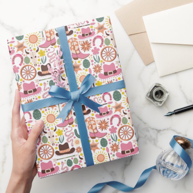 Papier Cadeau Charme occidental rose (Cadeaux)