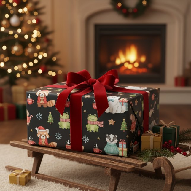 Papier Cadeau Charming Holiday Gathering Festive Gift Wrap (Gift Giving Supplies)
