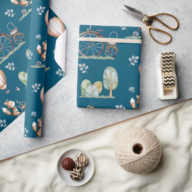 Papier Cadeau Charming Rustic Boho Woodland Anniversaire de enfa (Artisanat)