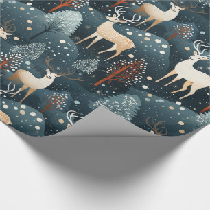 Papier Cadeau Chasse aux cerfs Antlers de Noël