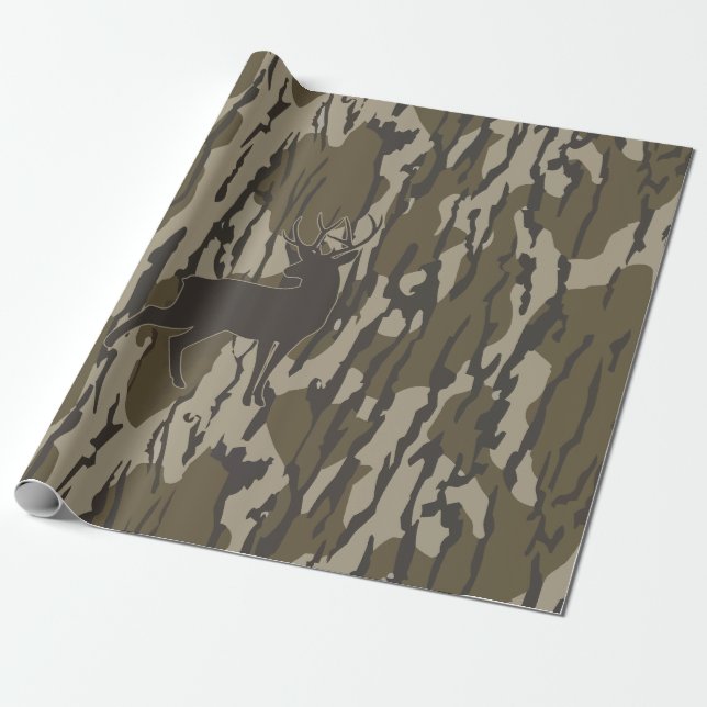 Papier Cadeau Chasse aux cerfs Bottomland Camo Deer Bottomland C (Déroulé)
