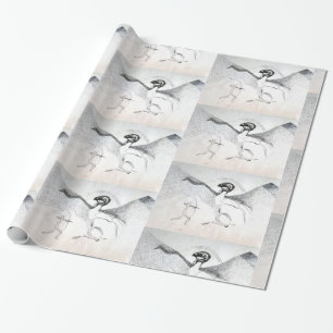 Papier Cadeau Chasse Graphuc noir blanc dessin