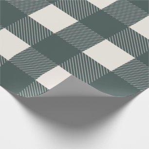 Papier Cadeau Chasseur de Buffalo Check Green Simple élégant ten