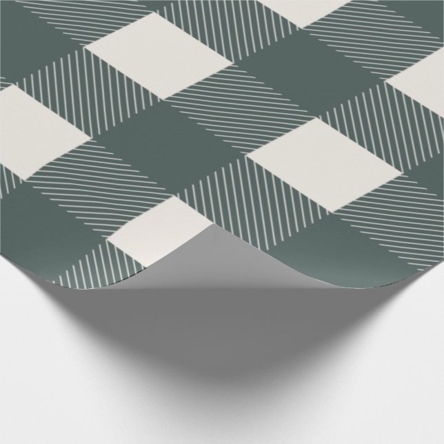 Papier Cadeau Chasseur de Buffalo Check Green Simple élégant ten (Coin)