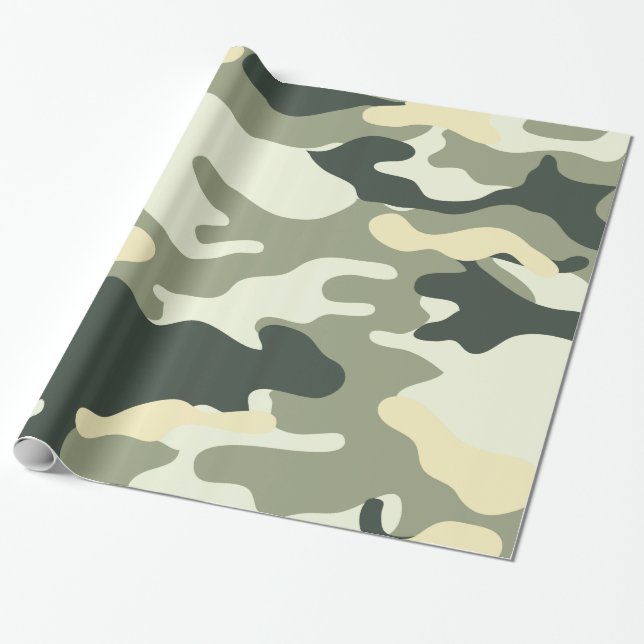 Papier Cadeau Chasseurs Camo ou motif de camouflage (Déroulé)