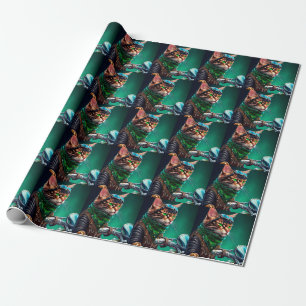 Papier Cadeau Chat Bengal conduisant un vélo pour la Saint-Patri