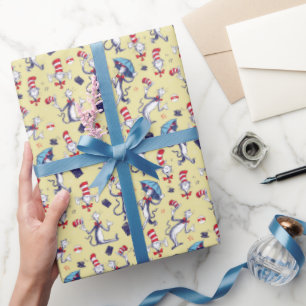 Papier Cadeau Chat Dans Le Casquette Motif jaune