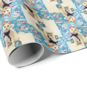 Papier Cadeau Chat de Noël d'Audrey / Papier à envelopper de cha