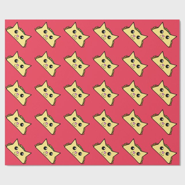 Papier Cadeau Chat de taco (Plat)