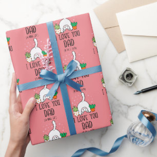 Papier Cadeau Chat Drôle Je T'aime Papa Un Gros Tas