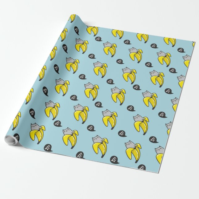 Papier Cadeau Chat en banane (Déroulé)