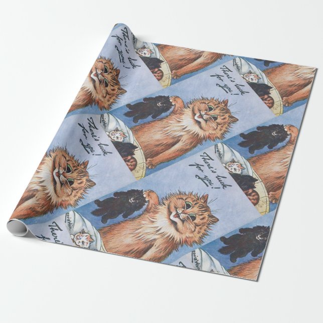 Papier Cadeau Chat et chatons, Louis Wain (Déroulé)