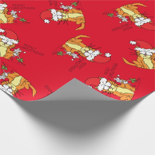Papier Cadeau Chat Funny Noël Cartographie mignonne souris souri (Coin)