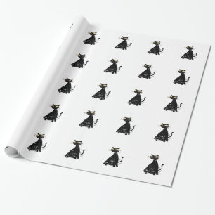 Papier Cadeau Chat gras noir désossé