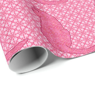Papier Cadeau Chat japonais - Fuchsia Pink Batik