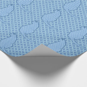 Papier Cadeau Chat japonais - Kimono bleu