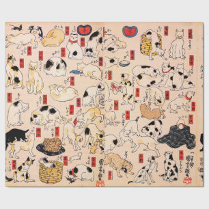 Papier Cadeau Chat japonais par Utagawa Kuniyoshi