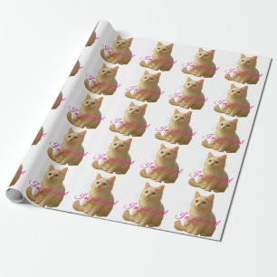 Papier Cadeau Chat Mignon "Je Suis Juste Une Fille" Citation Per