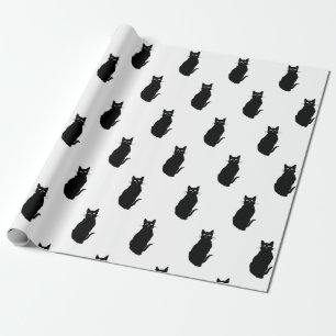 Papier Cadeau Chat noir classique simple